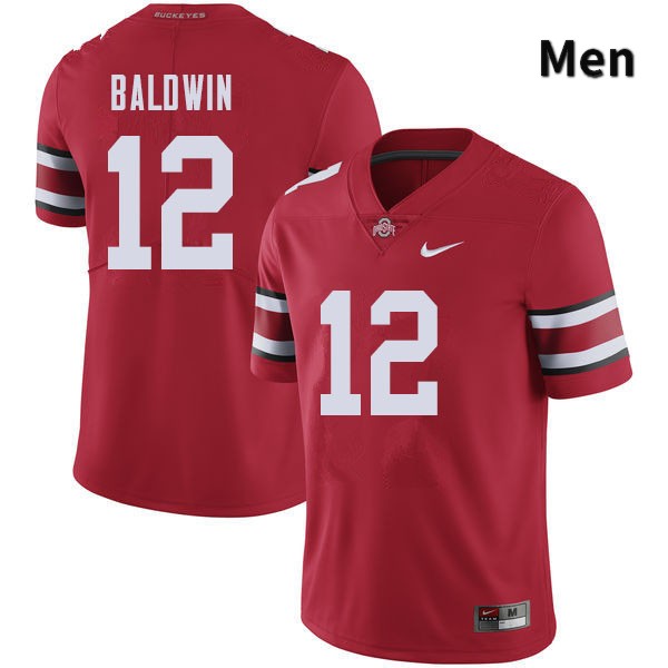 Ohio State Buckeyes Matthew Baldwin Men's #12 Red Authentic Stitched College Football Jersey